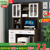 百客乐 实木芯电脑桌台式书桌书柜组合书柜一体学习桌写字台-SMSZ1 金橡木色+白色（双小抽，160cm）