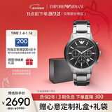 EMPORIO ARMANI阿玛尼飞行员手表男士多功能三眼计时石英表生日礼物送男友AR2434