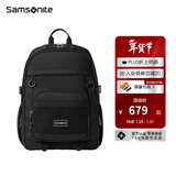 新秀丽（Samsonite）中学生背包 多夹层大容量双肩包 大口袋减负书包 NW4*09302 黑色