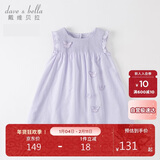 戴维贝拉女童裙子儿童连衣裙夏装宝宝棉公主裙立体蝴蝶裙子童装