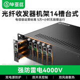 毕亚兹 光纤收发器机架 14槽标准19英寸2U机箱台式光电转换器机框电信级双电源冗余集中供电金属外壳盒子