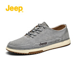 Jeep吉普男鞋百搭帆布鞋男士潮鞋春秋软底休闲板鞋 灰色 41 