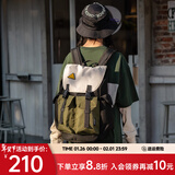 ACROSS双肩包男女背包大容量电脑包休闲旅行包时尚背包潮流学生情侣书包 灰绿黑