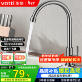 华帝（VATTI）单冷厨房水龙头304不锈钢枪灰 洗菜盆洗菜池水槽适用 016000H