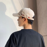 罗维利特帽子男韩版鸭舌帽女潮人太阳帽男青年遮阳帽棒球帽男 米色 均码 54-60C