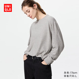 优衣库女装柔软针织摇粒绒圆领套头衫/长袖抓绒卫衣T恤新款479609 479609/03灰色 M