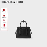CHARLES&KEITH插带兔耳托特包手提斜挎包婚包包女包生日礼物CK2-50781362 Black黑色 M