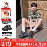 骆驼（CAMEL）老爹鞋男款银月舒适厚底增高休闲鞋 L24A283742AM 黑/银 44 