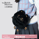 大英博物馆安德森猫圆饼包萌猫毛绒手机包斜挎包送女生生日礼物新年礼物 圆饼包手机包