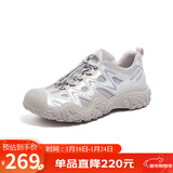 骆驼（CAMEL）经典丑萌鞋女时尚撞色户外休闲鞋 L24S255657A 银/灰 37