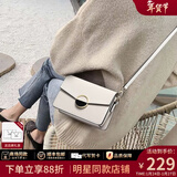 viney牛皮斜挎包包女包单肩包轻奢小方包生日情人节礼物送女友老婆 【米白】新年送女生实用高级感品牌洋气小包