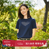 AIGLE艾高轻奢短袖T恤春夏经典款DFT户外速干透汽上衣抗菌女 帝国深蓝 AT491 M(165/88A)