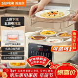 苏泊尔（SUPOR）电炖盅 电炖锅 隔水炖煮 家用煮粥煲汤锅燕窝炖盅 白瓷内胆炖汤锅上蒸下炖DZ25FC859 2.5L多功能锅