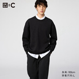 优衣库合作款男装女装宽松卫衣长袖运动衫休闲上衣481040 482310 482310/09黑色 L