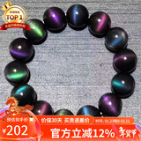 石玥珠宝收藏级16mm猫眼彩虹眼天然黑曜石手串转运珠水晶手链男女士款礼物
