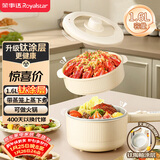 荣事达（Royalstar）电煮锅 电热锅 宿舍小电锅 钛涂层电煮锅 学生寝室 多功能锅DZG16A (Ti)  1.6L 配蒸笼