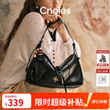 蔻一（Cnoles）【孙千同款】晚晴包包女士牛皮大容量单肩斜挎hobo包情人节礼物