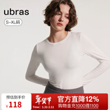 ubras【升级小奶皮肌底衣】修身打底女装保暖打底衫内搭亲肤显瘦上衣 圆领-纯白色 S