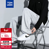 唐狮（TonLion）2021灰色男宽松束脚休闲裤子男卫裤 加绒浅麻灰/二批 XXL 