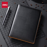 得力（deli）(deli)25K100张精装活页笔记本子 商务记事本子日记本皮面本 黑33052高考加油励志礼物