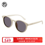 木九十太阳镜许红豆同款墨镜复古圆框墨镜女款茶色板材偏光镜MJ101SG703 WHC3奶白色【偏光】
