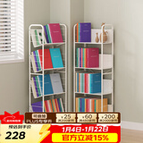 SOFS移动书架带轮落地宝宝儿童绘本架简易铁艺小型矮书柜学生床头书架 【升级钢板】移动窄款4层_有轮子
