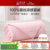 富安娜蚕丝被100%蚕丝夏凉被60s天丝凉感被双人可水洗空调被230x229cm