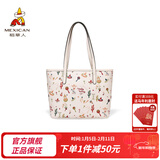 稻草人（MEXICAN）女包2026新款潮流欧美手提包女大容量复古手提女新年礼物送女生 米白色-小版