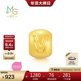 周生生字母串珠 黄金转运珠生日爱意礼物 定价单颗 92916C字母V 