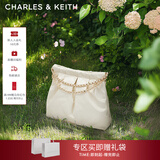 CHARLES&KEITH子母链条大容量流浪包托特包单肩斜挎包女包新年礼物CK2-40671449 【L号】Cream奶白色 L