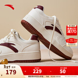安踏元年丨女鞋板鞋春季厚底增高休闲鞋小白鞋平底白色百搭运动鞋女 【元年】象牙白/绛红色-7 38