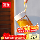 富光清然玻璃杯 高硼硅玻璃水杯子 女生便携牛奶咖啡刻度茶杯330ml