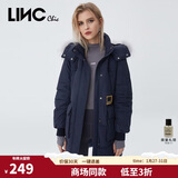 金羽杰冬季新潮羽绒派克服女中长款大毛领连帽拼接羽绒服女士Y21606161