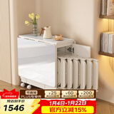 SOFS折叠餐桌椅组合小户型客厅家用简易可移动伸缩吃饭桌子靠墙折叠桌 【收纳款】岩板1.5米 1桌6椅