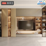 索菲亚电视机柜定制 工业风轻奢电视机柜组合 客厅家具电视背景墙展示柜 定制金