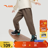 安踏儿童裤子男女大童2024冬季加绒保暖针织运动长裤A72447703