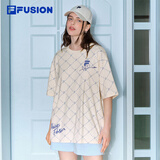 FILAFUSION斐乐潮牌情侣短袖T恤夏季宽松透气纯棉t恤男女同款上衣