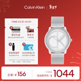 Calvin KleinCK手表标志logo情侣款石英表送女友钢色25200032新年礼物
