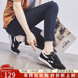 ZHR休闲鞋女精选牛皮舒适百搭女鞋 经典INS潮拼色运动鞋女 韩版时尚轻便透气鞋子女 AK60 黑色 38