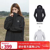 骆驼（CAMEL）三防冲锋衣户外登山服防水防风防污三合一保暖时尚运动外套 A9W114120-1X，黑色，女 M