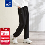 唐狮春夏季新款女休闲裤显瘦高腰抽绳束脚运动裤子女 加绒款/黑色 M