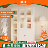 盛耐书房钢制长虹玻璃书柜储物柜儿童玩具收纳柜阳台卧室带门书架组合