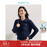 茵曼毛衣女POLO领冬季新年红装套头针织衫2026春季通勤长袖毛衣上衣 宝蓝色 M