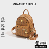 CHARLIE&KELLI CK品牌包包女款书包双肩包女士2026年妈咪背包大容量实用电脑包 棕色大号【代写贺卡 品牌礼袋】