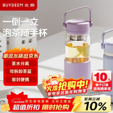 北鼎（Buydeem）泡茶随手杯 茶水分离玻璃水杯男款女款 泡茶杯子耐用便携办公礼物