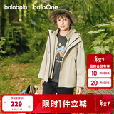 巴拉巴拉童装儿童薄外套男女童上衣2026春秋装防水摇粒绒两件套三防衣服潮 浅卡其50351 160