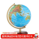 博目地球仪：25cm中英文地形政区地球仪(LED灯光木座合金架）教学研究摆件 创意礼品 办公书房装饰