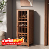 安尔雅新中式鞋柜门口简易鞋架家用收纳透气大容量多层玄关柜 单门款