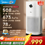 美的【母婴认证医护级】空气净化器 分解除甲醛除烟味除猫毛宠物99.99%除菌除病毒除霾花粉空气消毒机 【旗舰全效净化】KJ600G-RX600