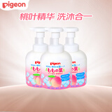 贝亲（Pigeon）婴儿儿童洗发沐浴露宝宝桃叶精华沐浴二合一温和450ml*3日本进口